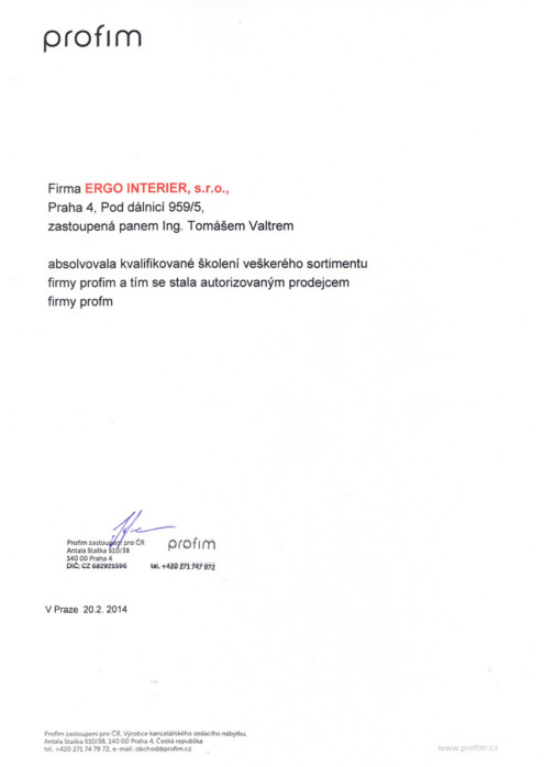 Autorizovaný prodej Profim