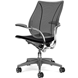 HUMANSCALE Liberty P rám leštěný hliník se stříbrným opěrákem a křížem