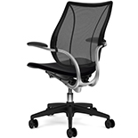 HUMANSCALE Liberty L stříbrný rám s černým opěrákem a křížem