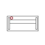 EXNER Exact XPV2 200 x 80 cm 1x průchodka levá 1x průchodka umístěna nalevo z pozice sedícího.