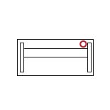 EXNER Exact XPV2 200 x 80 cm 1x průchodka pravá 1x průchodka umístěna napravo z pozice sedícího.
